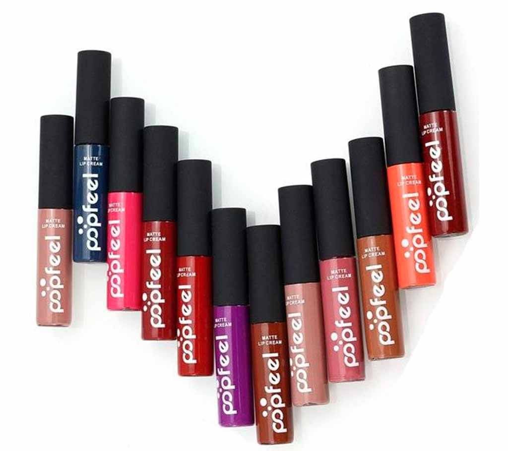 Popfeel creamy matte lipstick-12 pc set