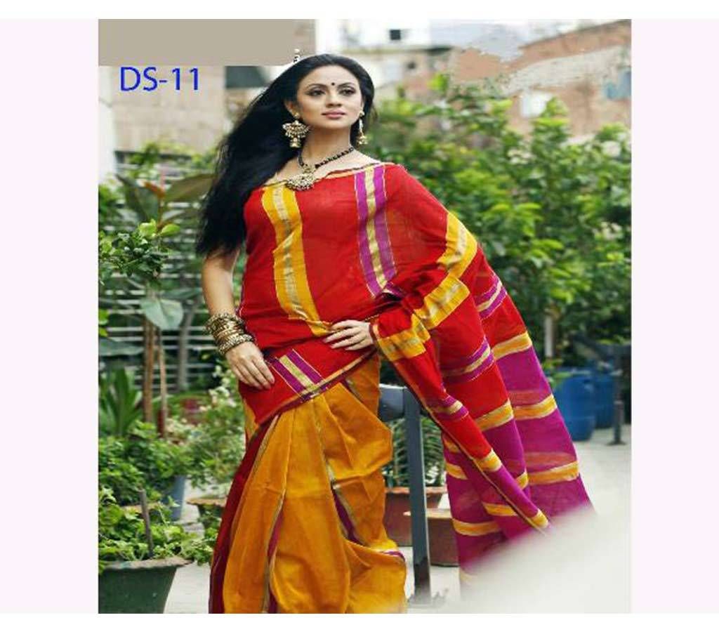 Bashonti & Red Combination Cotton Sharee