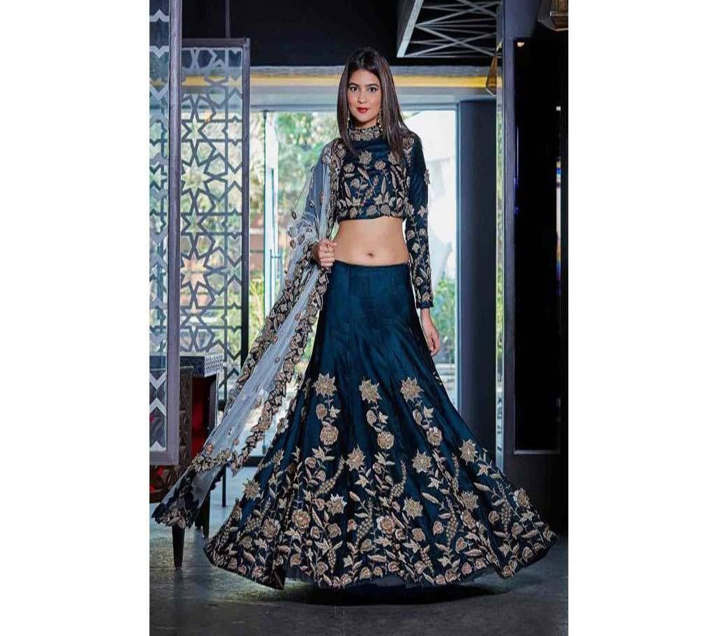 Semi stitched Georgette Embroidery Long Suite (Copy)