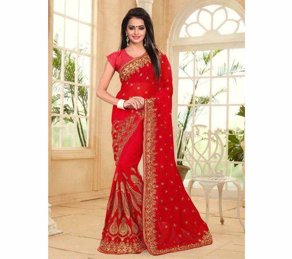Weightless Georgette Saree with blouse pcs 