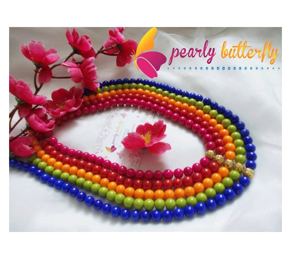 Rainbow Necklace With stone ball