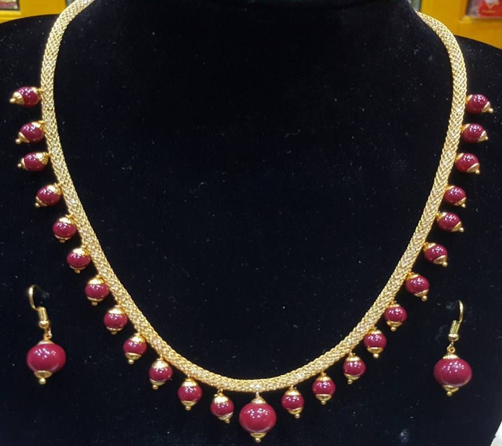 Link Chain Pearl Necklace Set