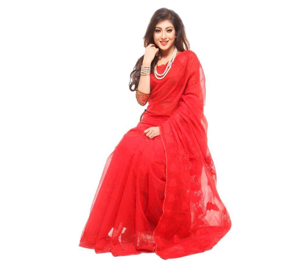 Pure Muslin Silk Embroidery Saree