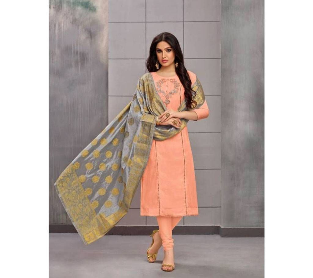 Indian Semi Stitched Cotton Salwar Kameez - Original 