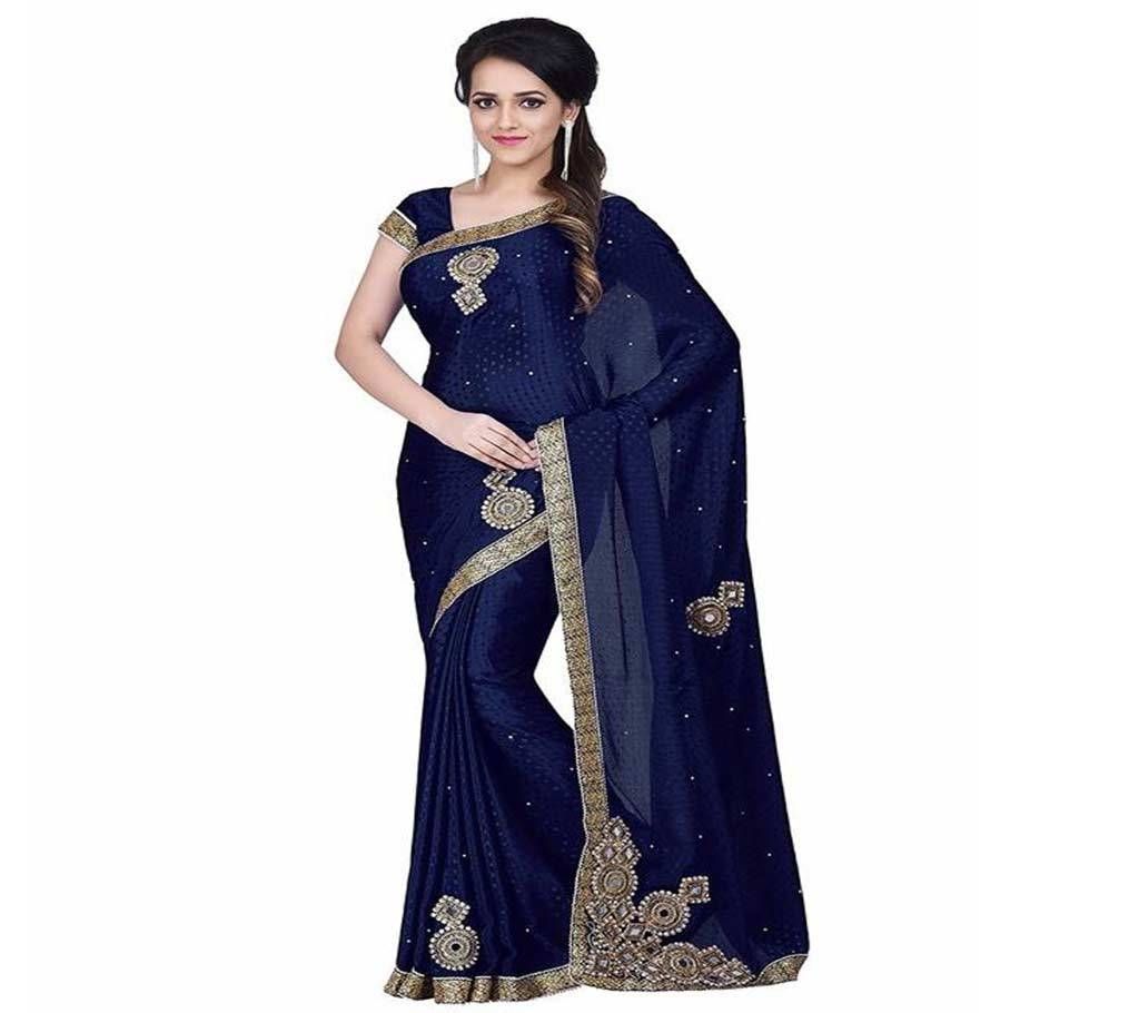 INDIAN NAVY BLUE GEORGETTE SAREE FOR WOMEN