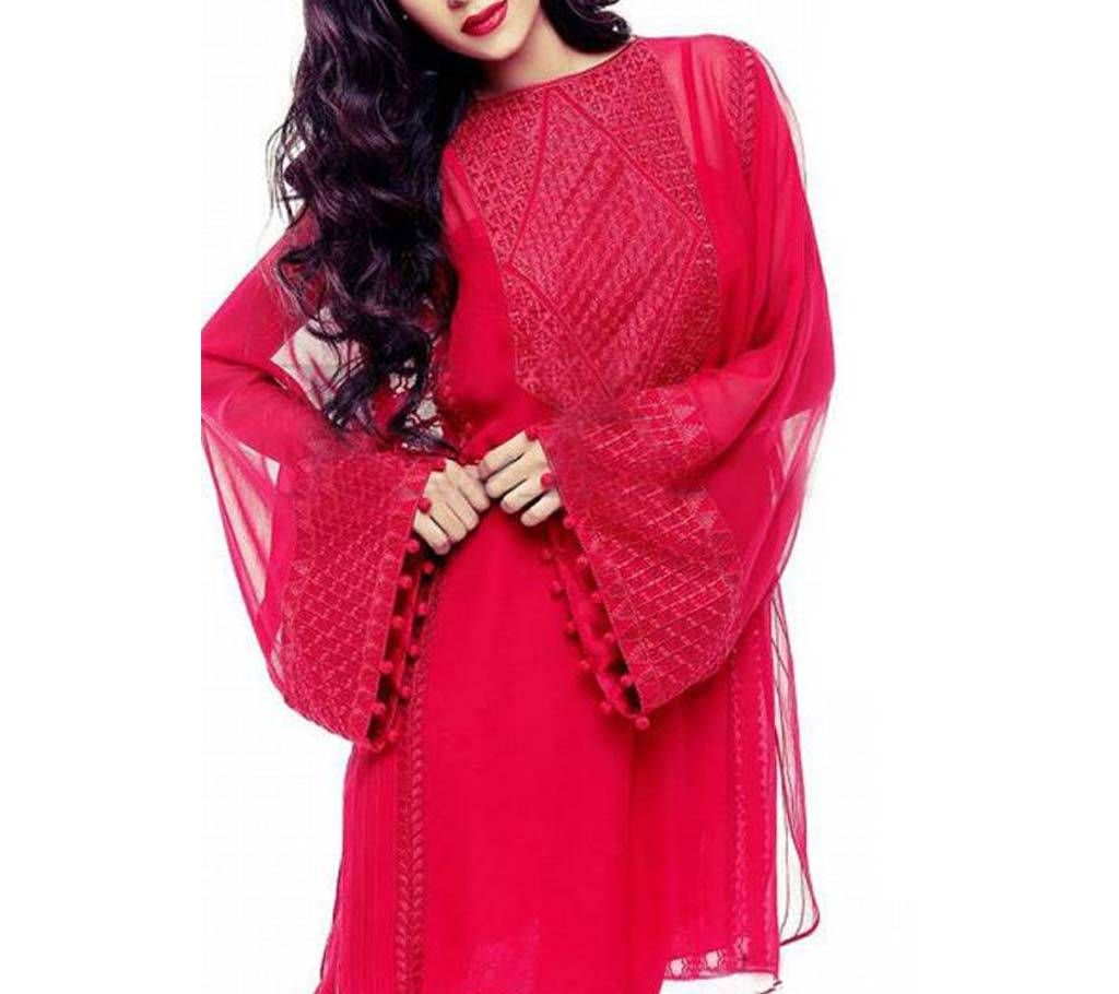 Stitched Elegant Embroidery Georgette Kurti with Palazzo 