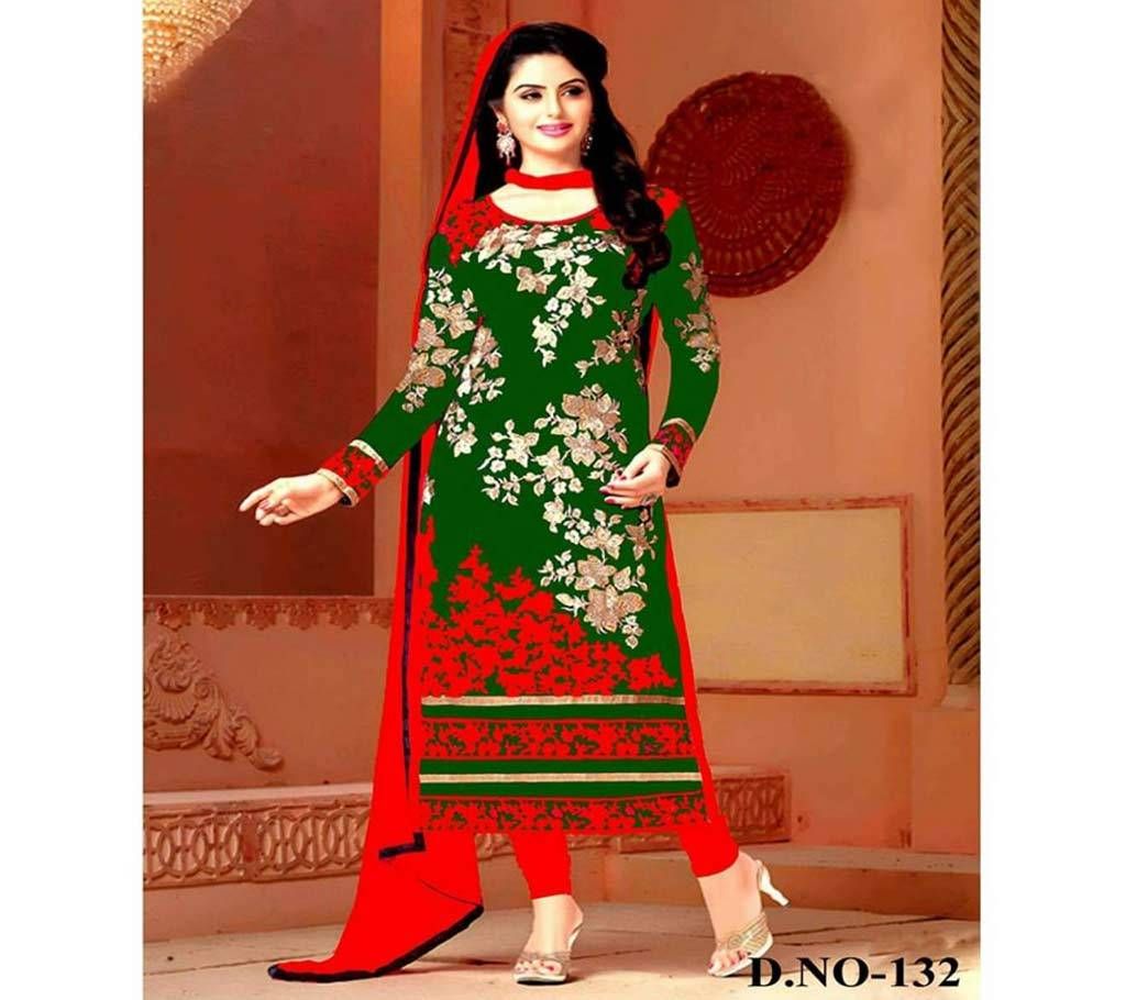 Unstitched block printed Rajdhani voyel cotton Salwar Kameez St block-132
