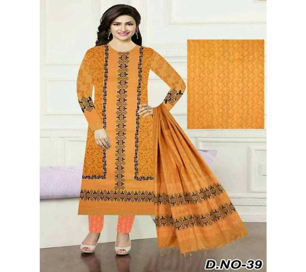 Un-stitched Rajdhani Voyel Cotton Block print Salwar kameez St block-921 - Copy