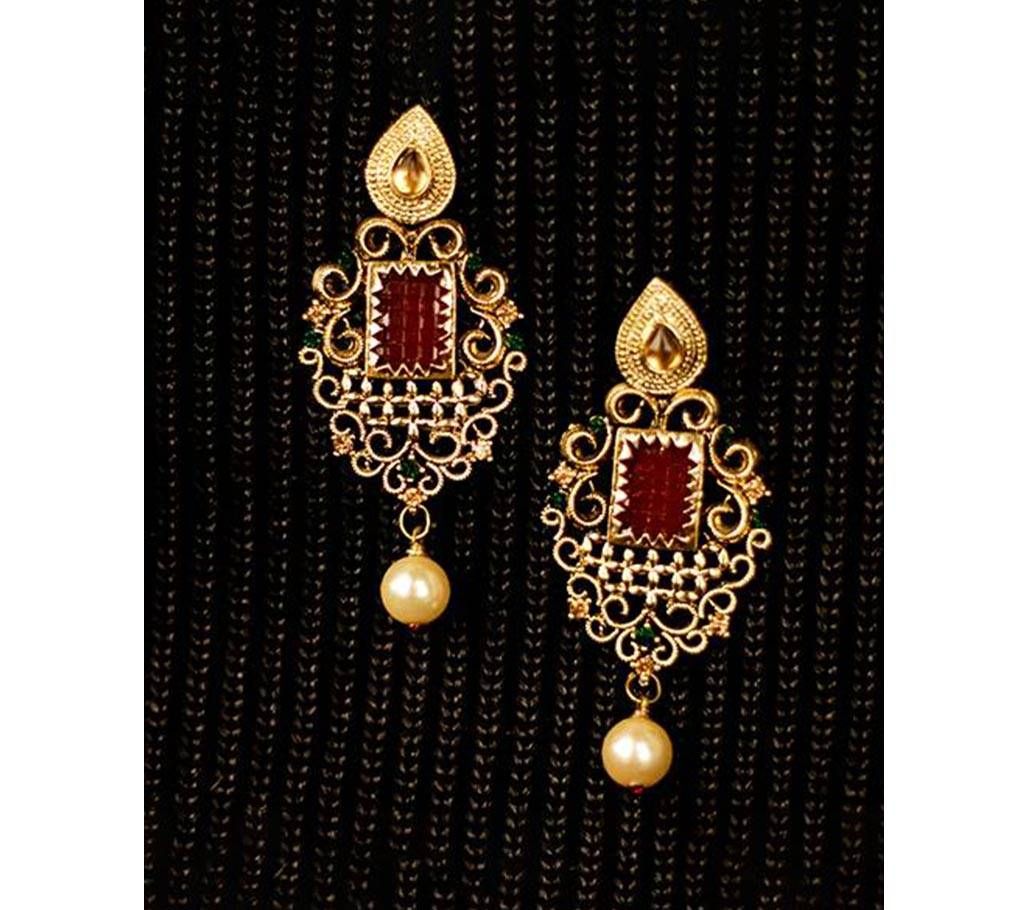 Gold Color Earring Stone Setting 