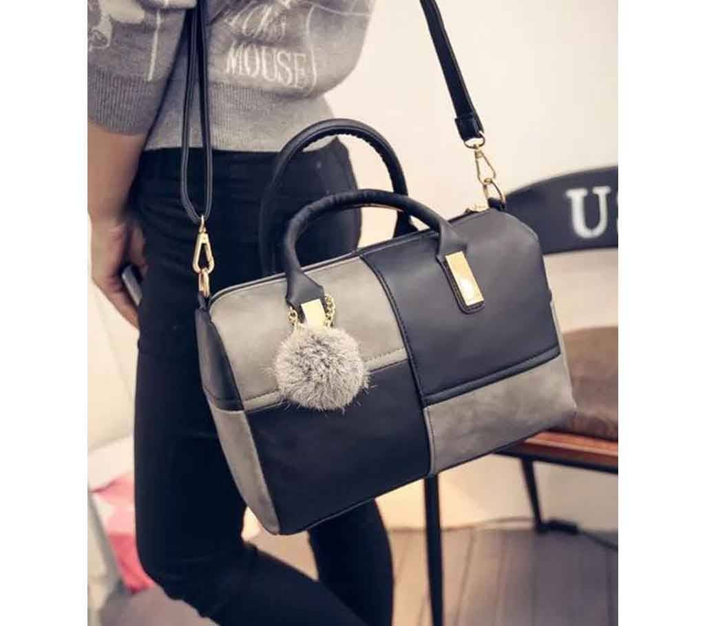 Women tote nice design handbag sidebag (1832 Grey & Black)