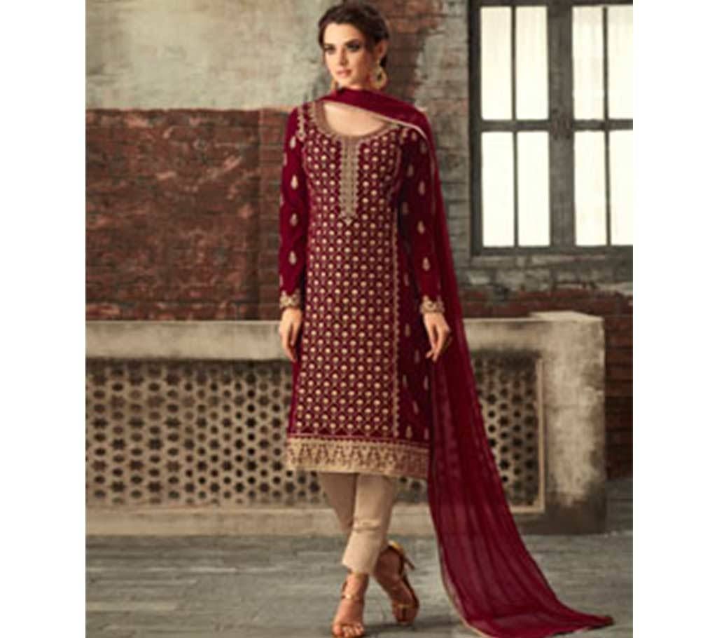 Unstitched Gray Georgette Unstitched Salwar kameez from Woman