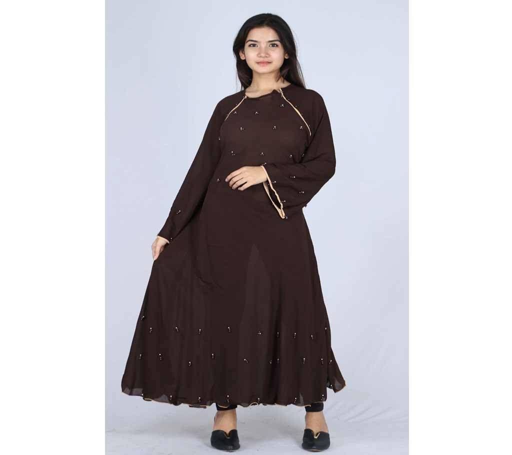 Diamond Georgette Borka (Coffee)