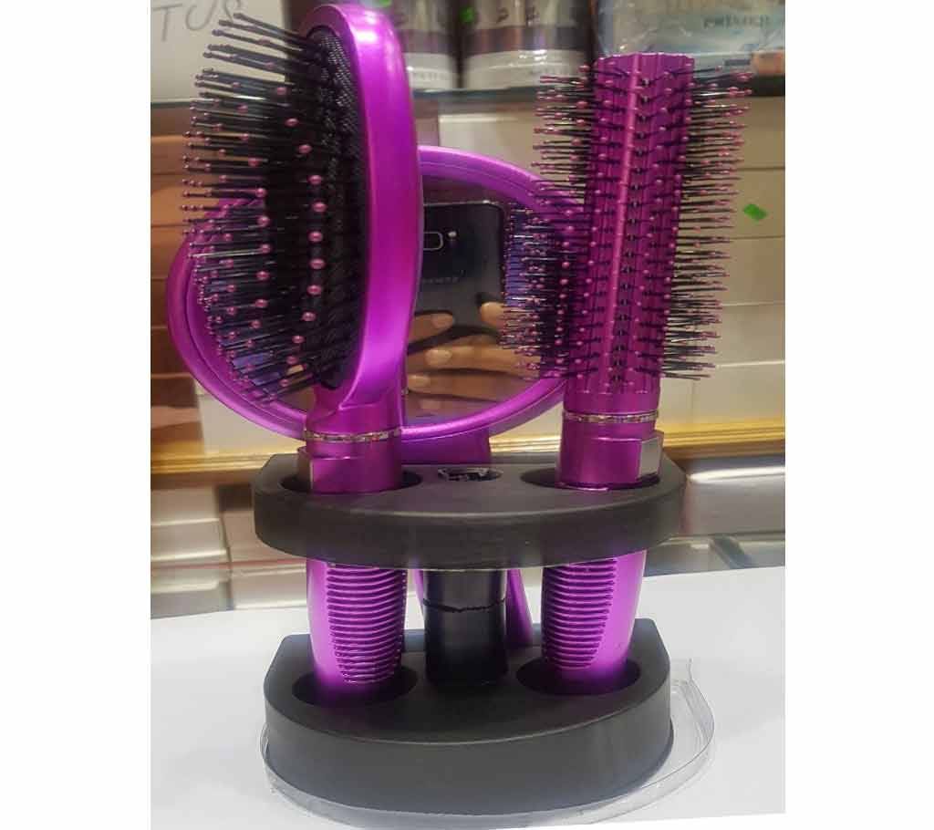 Hair brush, mirror and comb set (3 pies)