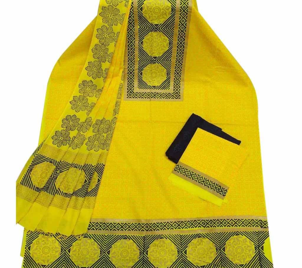 Unstitched Block Printed Cotton Salwar kameez st-30