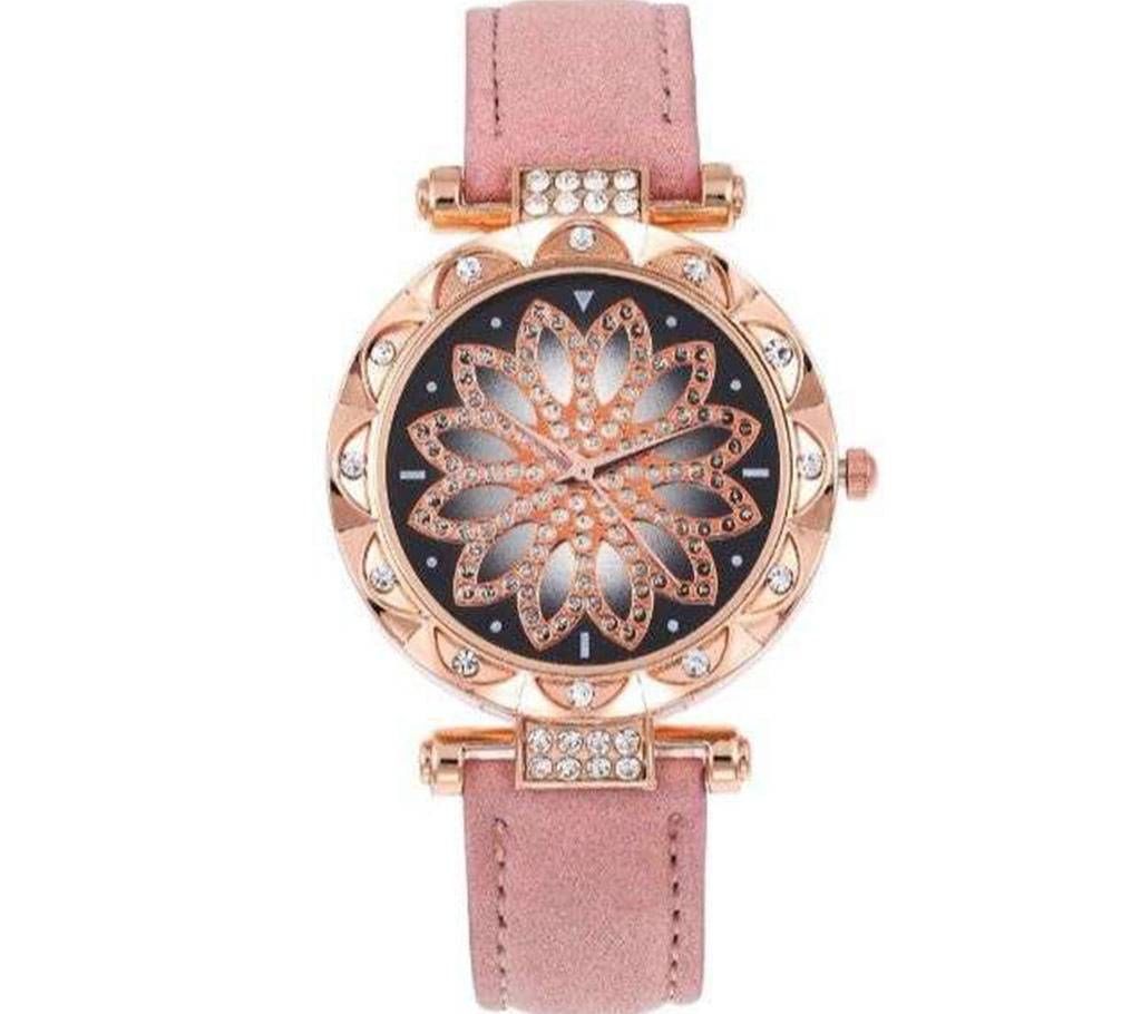 Leather Quartz Bracelet Watch For Women