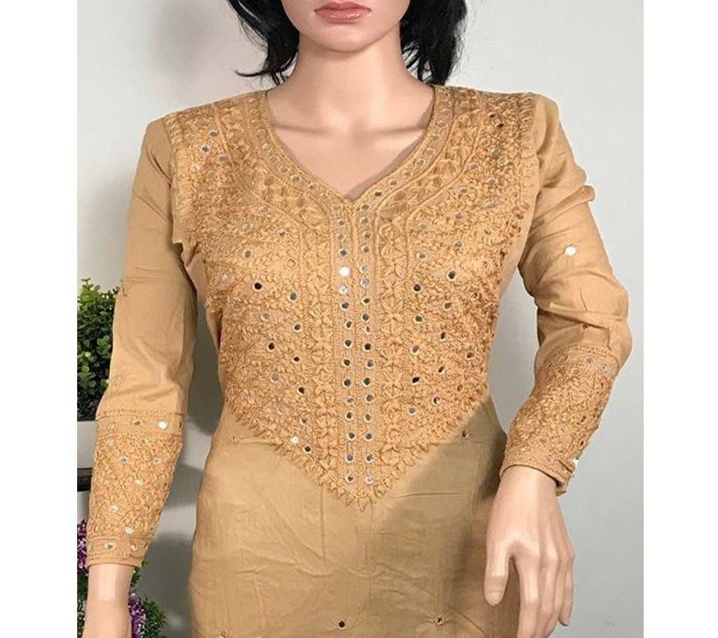 Unstitched Cotton Single Kamiz Kurti 