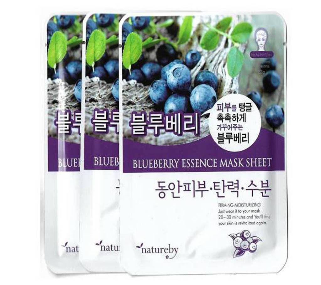 Korea Cosmetic Blueberry Essence Mask - 1 Pack
