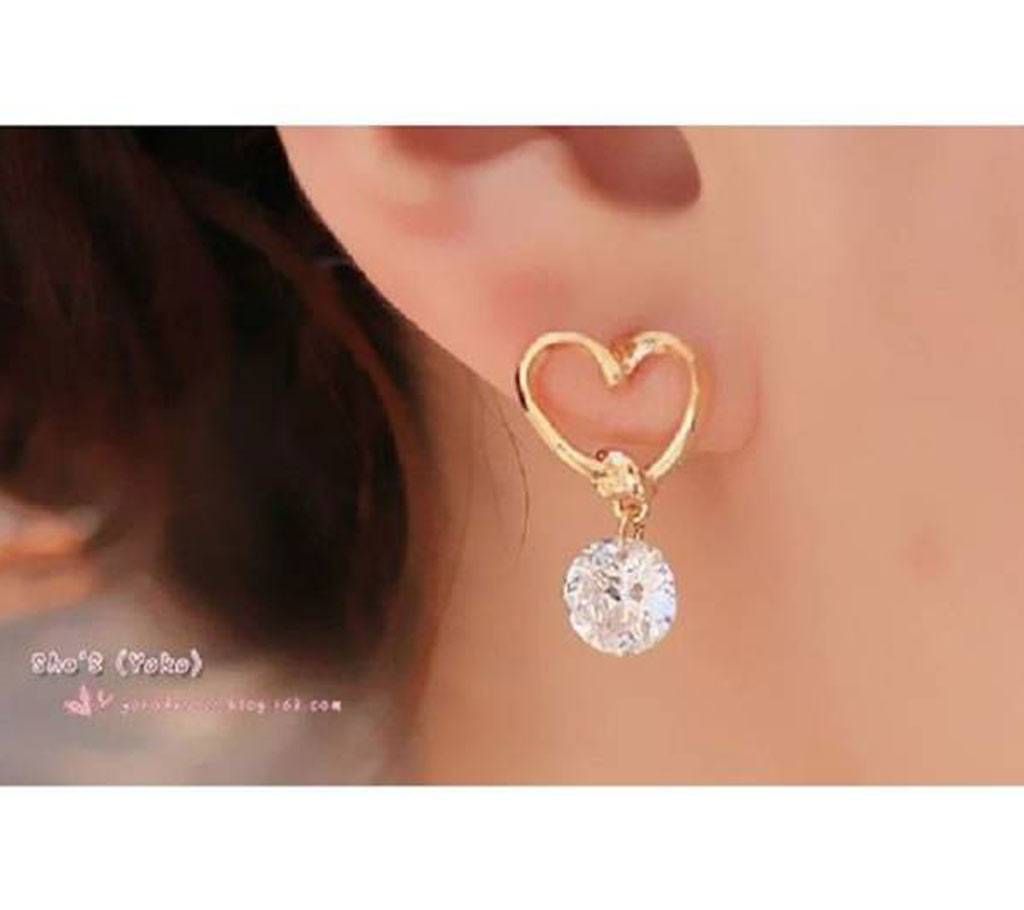 E020 Crystal Rhinestone Stud Gold Earring