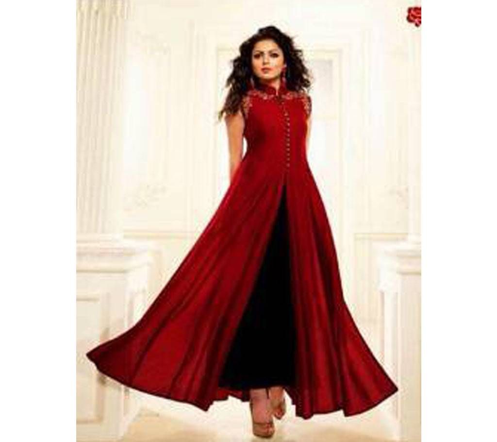 Semi Stitched Silk Embroidery Kurti