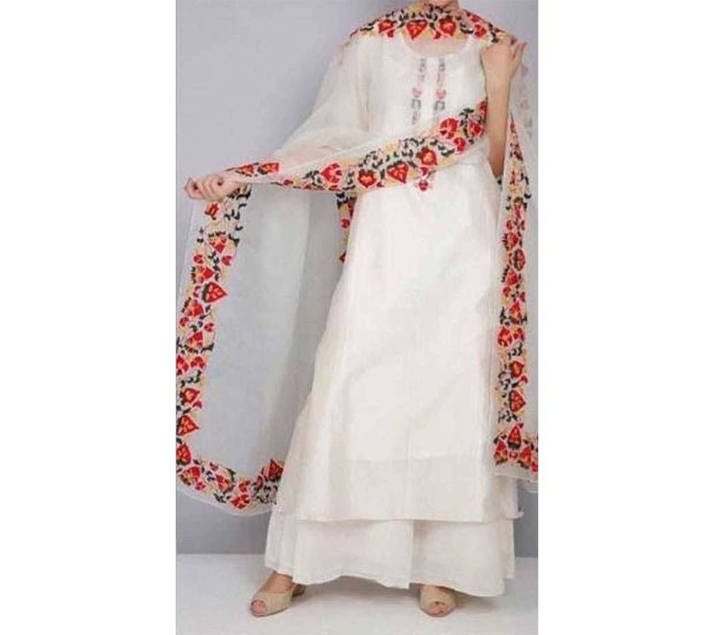 China Linen Hand Embroidered  Salwar kamiz