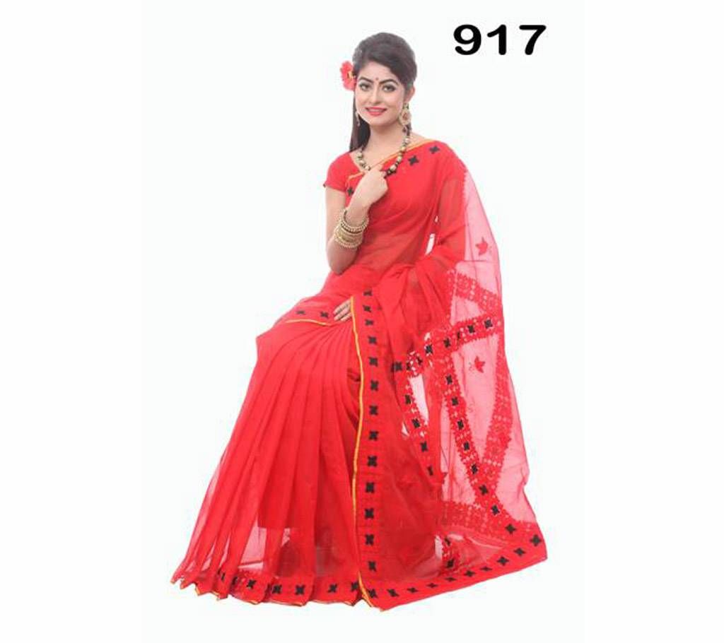 Pure Silk Saree with Hand Embroidery & Cutwork