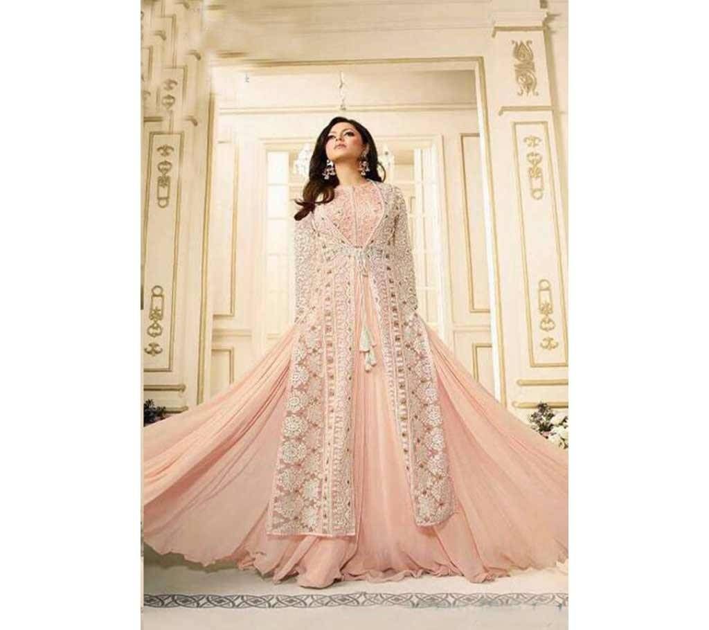 Semi stitched Georgette Three Piece with Embroidery work (Copy)