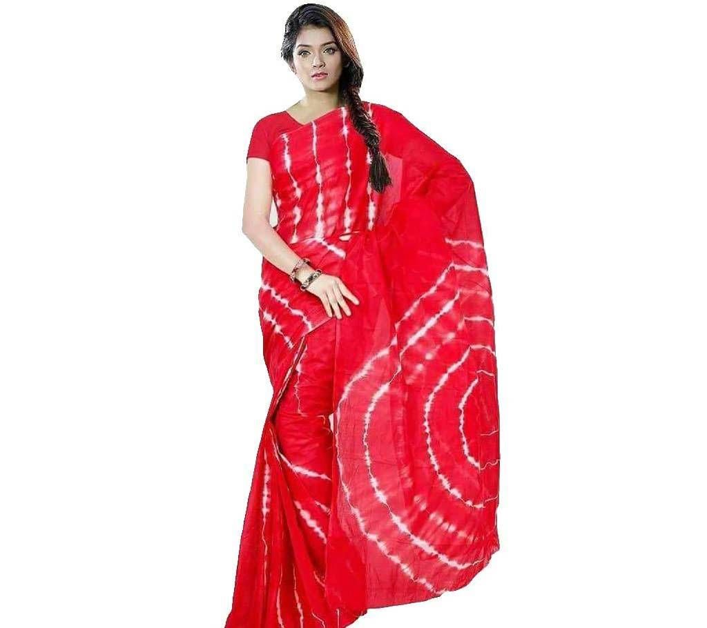 batik tie dye red saree