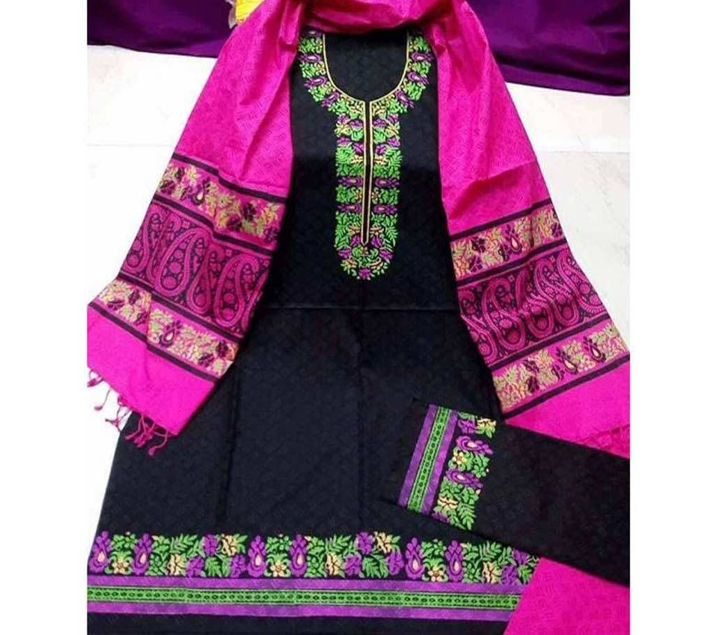 unstitched Boutique Printed Cotton Three-Piece