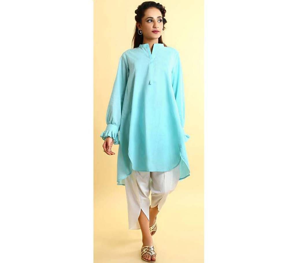 Stitched Elegant Semi Long Kurti With Salwar