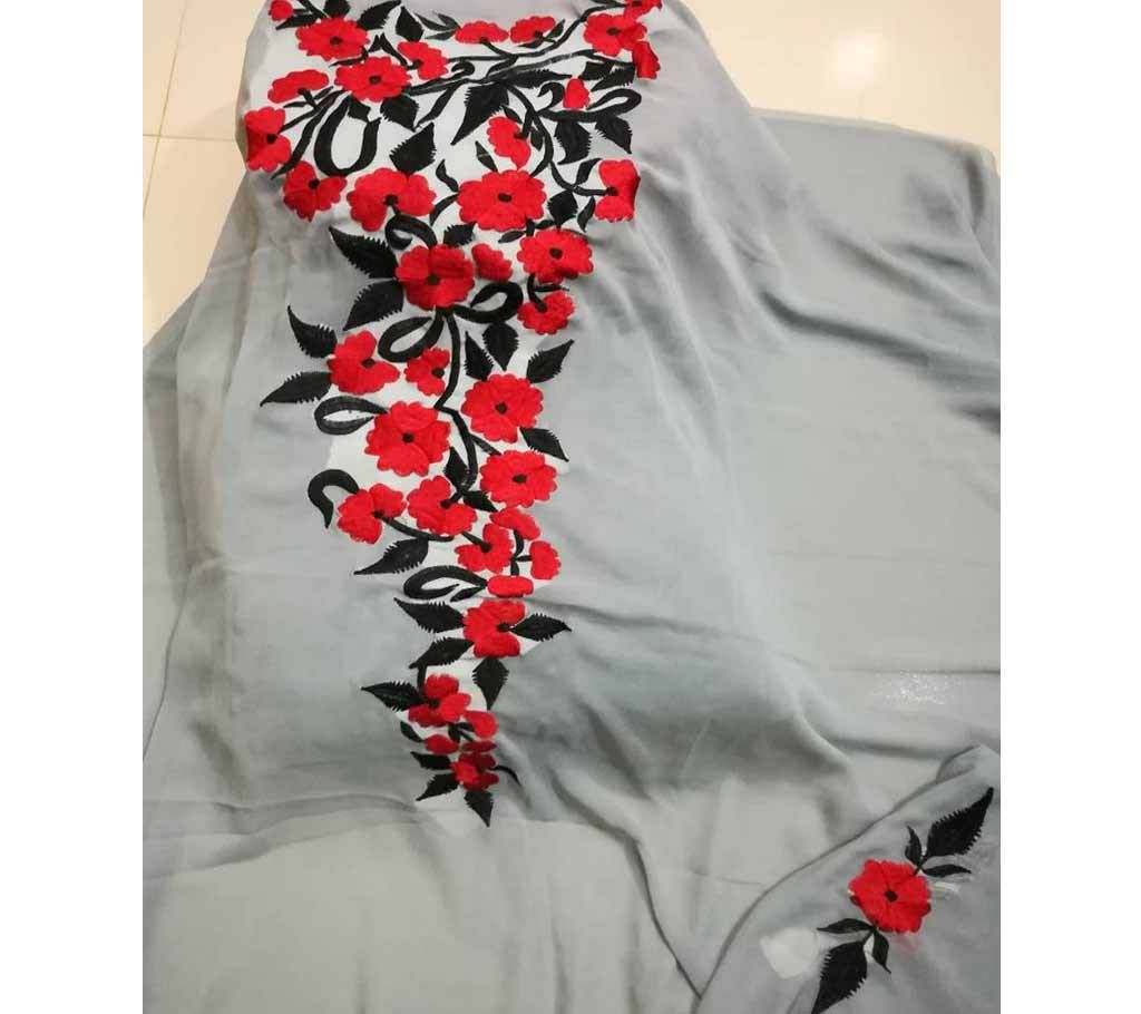 Unstiitched Georgette Embroidery Single Kamiz Kurti  