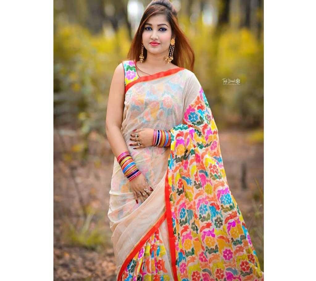 Kota cotton saree+ blouse peice