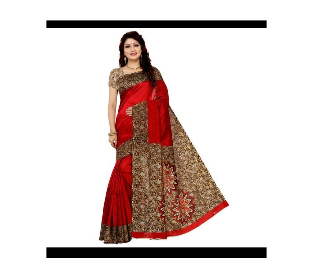 Mayshury Silk Saree - 11 - Red Maroon with Brown Mix Design Paar
