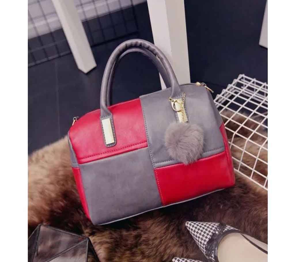 Women tote nice design handbag sidebag (1832 Red & Grey)