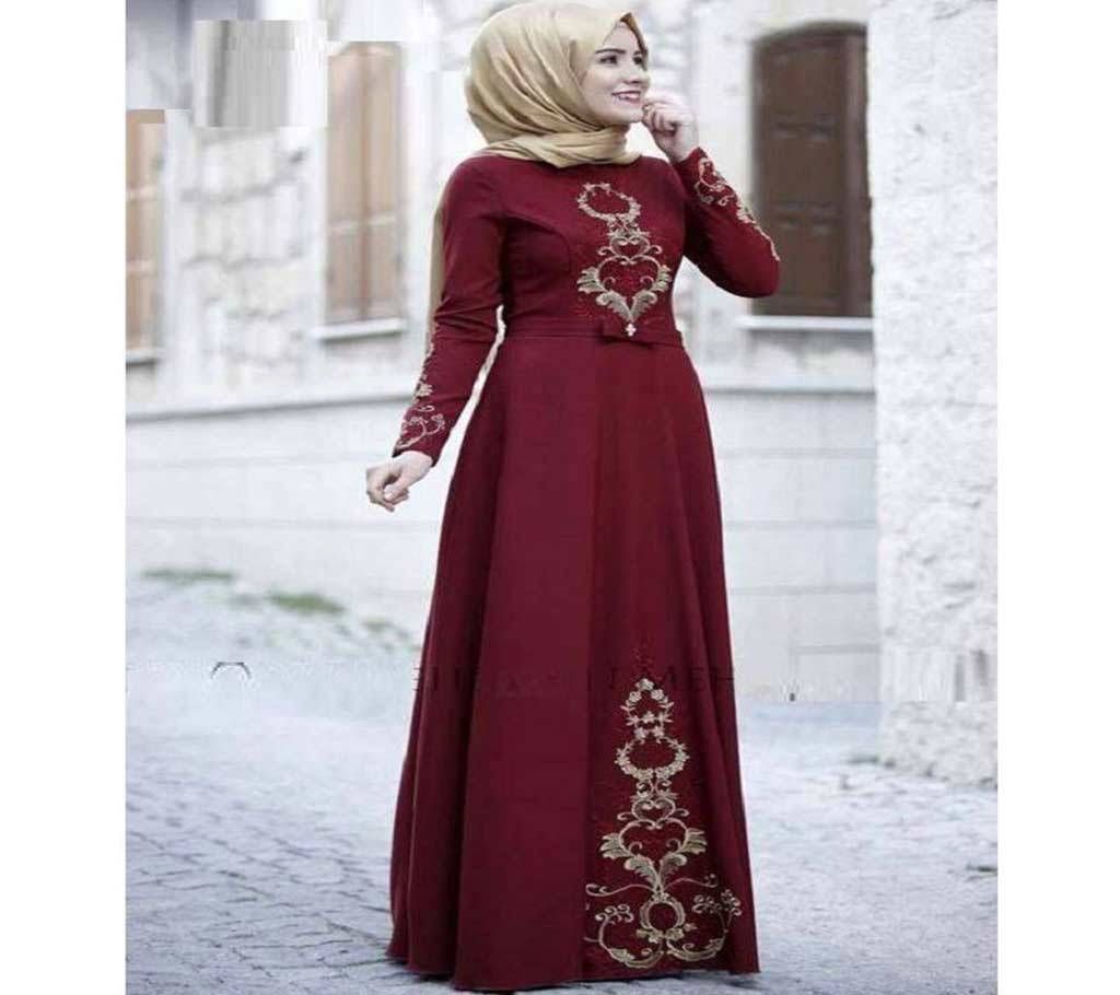 Maroon BMW Borka For Woman