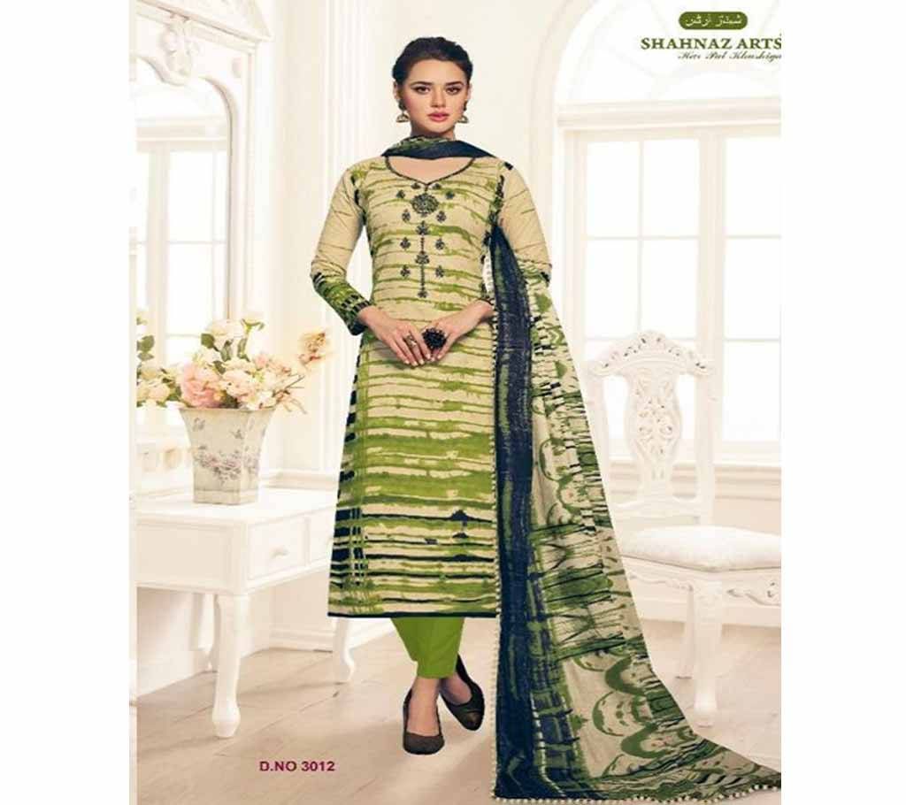 Shahnaz Arts Floration Vol 2 Ash Olive Batik Design Cambric Cotton 3Pcs