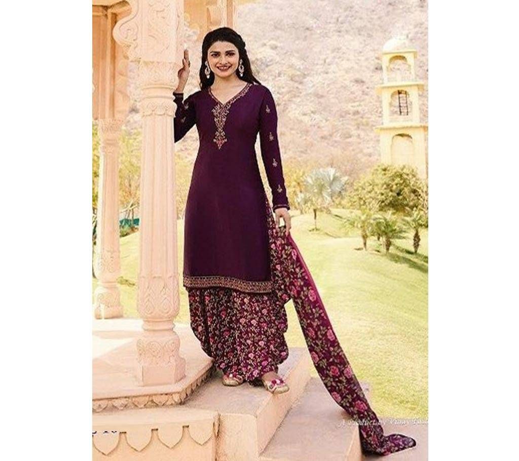 VINAY SILKINA ROYAL CREPE 16 PATIALA STYLE SALWAR KAMEEZ ( Dark Maroon)
