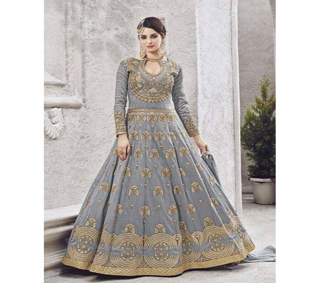 Unstitched Georgette Designed Embroidery Gown 
