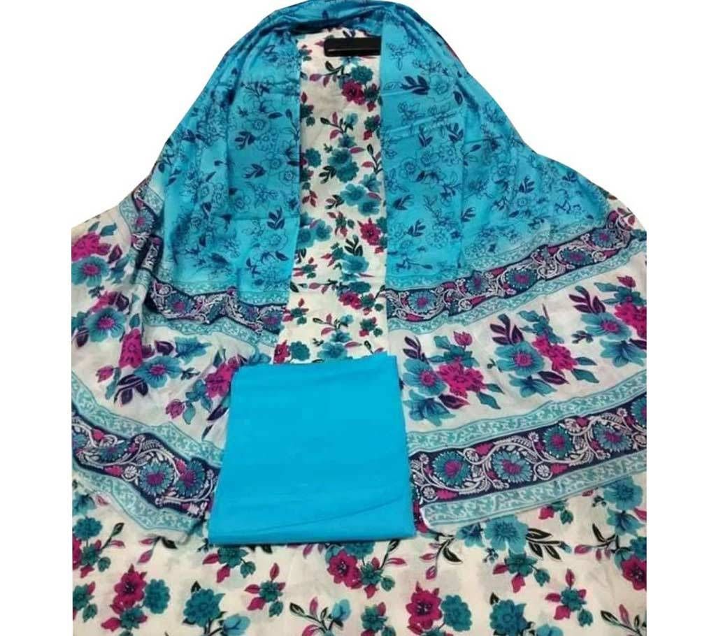 Unstitched skin printed cotton salwar kameez fs-81