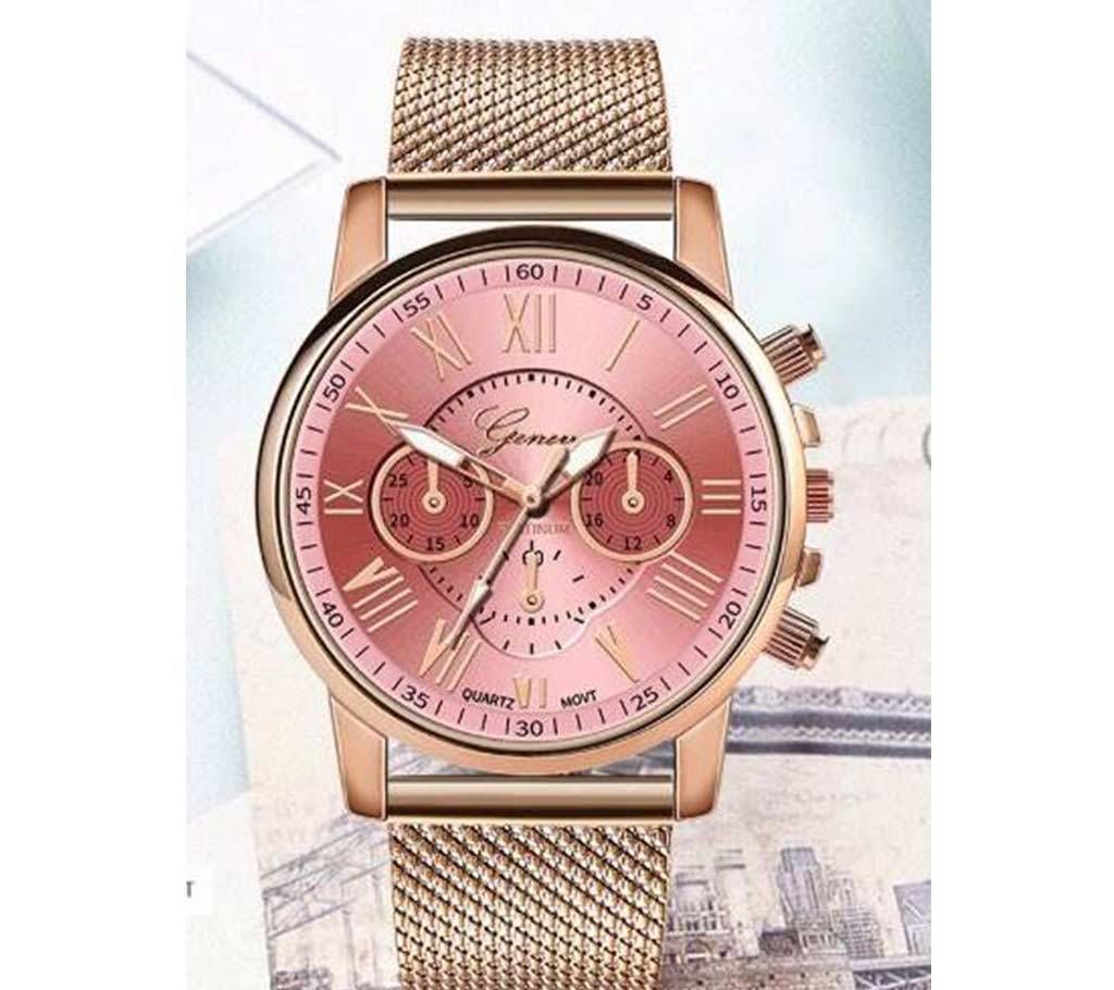 Geneva Mesh Band Quartz Wrist watch F0r  Women