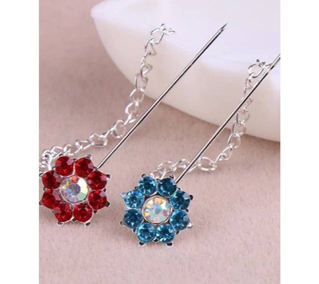2Pcs Crystal  Flower Brooch pins