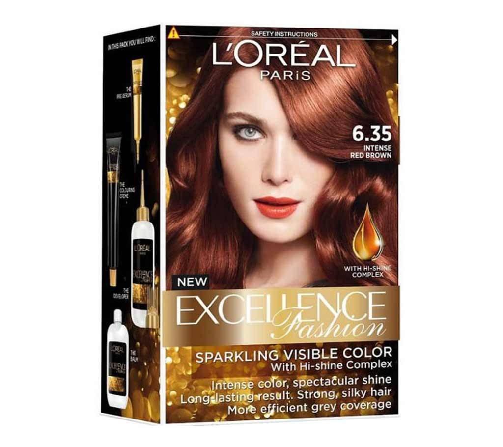 LOreal Paris Hair Color 6.35 Intense Copper Brown-48ml-France