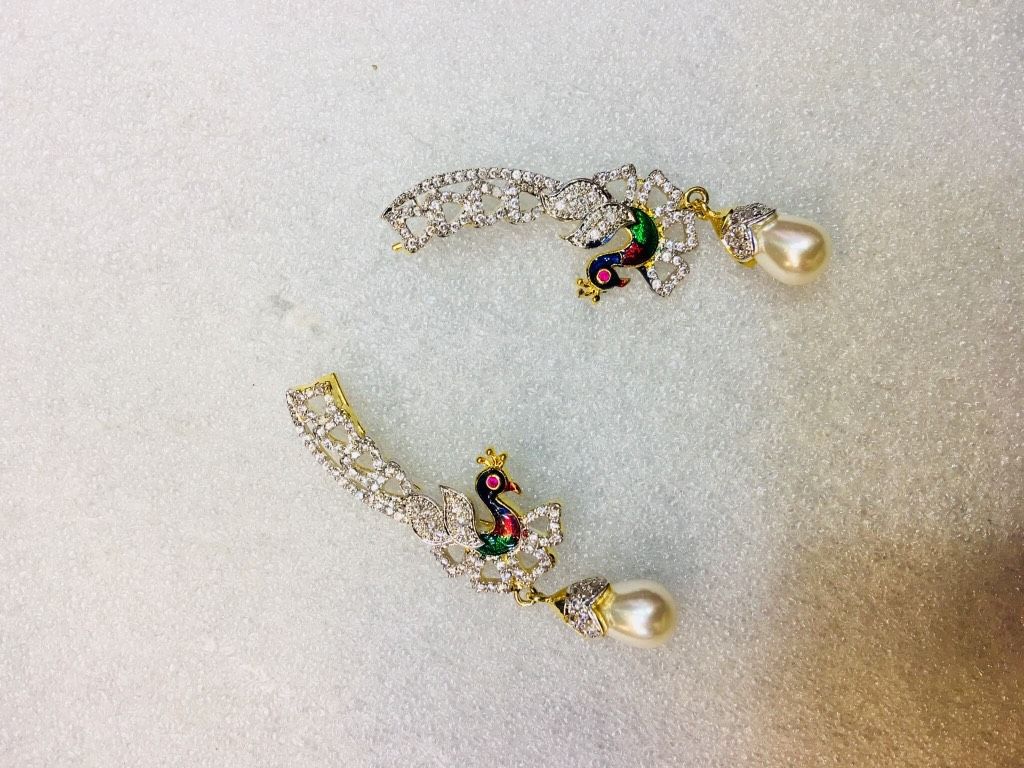 Peacock Stone setting earrings  