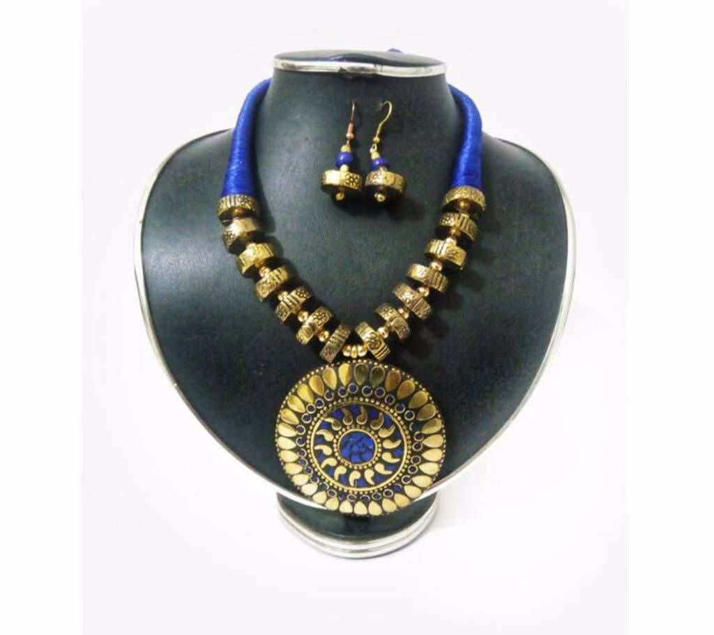 Gold Plated Necklace With Earing