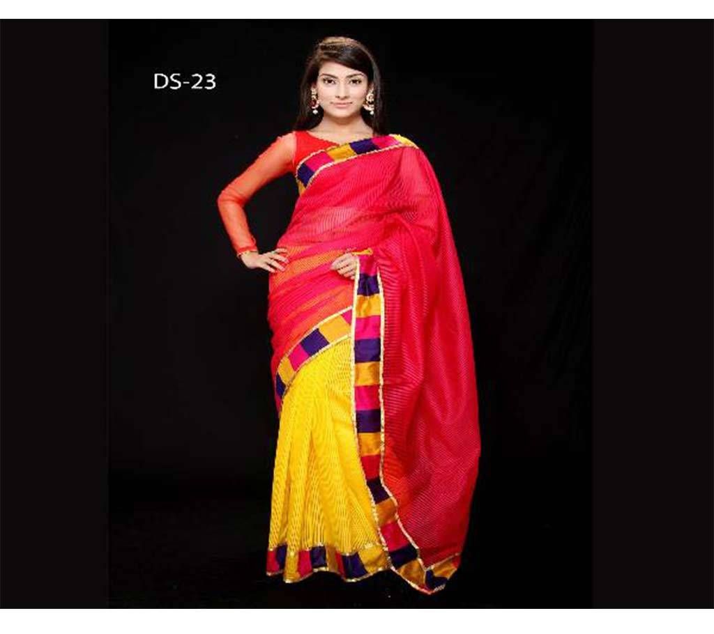 Yellow silk sharee