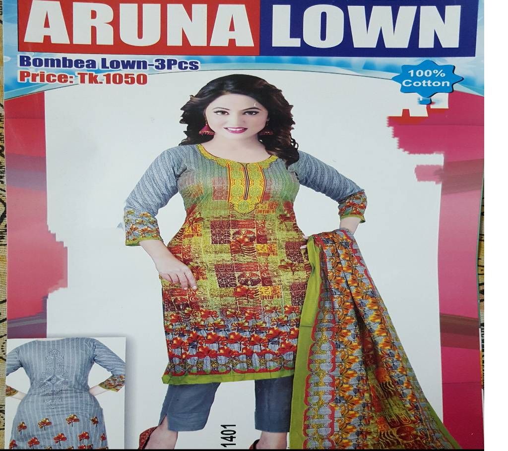 Aruna lawn 3ps 100%cotton