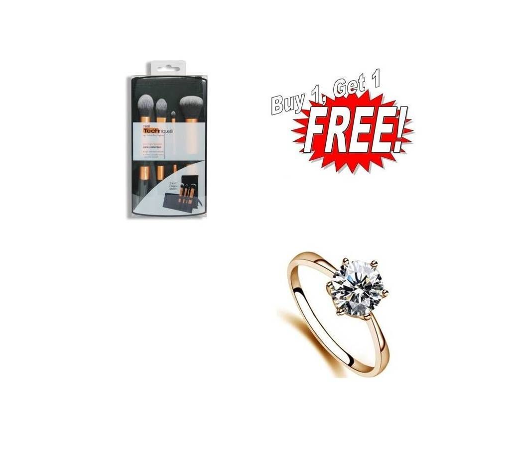 Buy One Makeup Brush Set & Get One Finger Ring Free