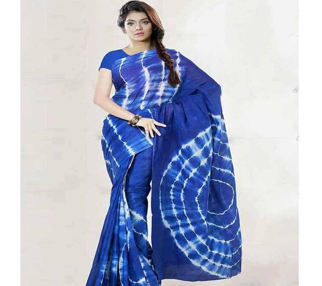 batik tie dye blue saree