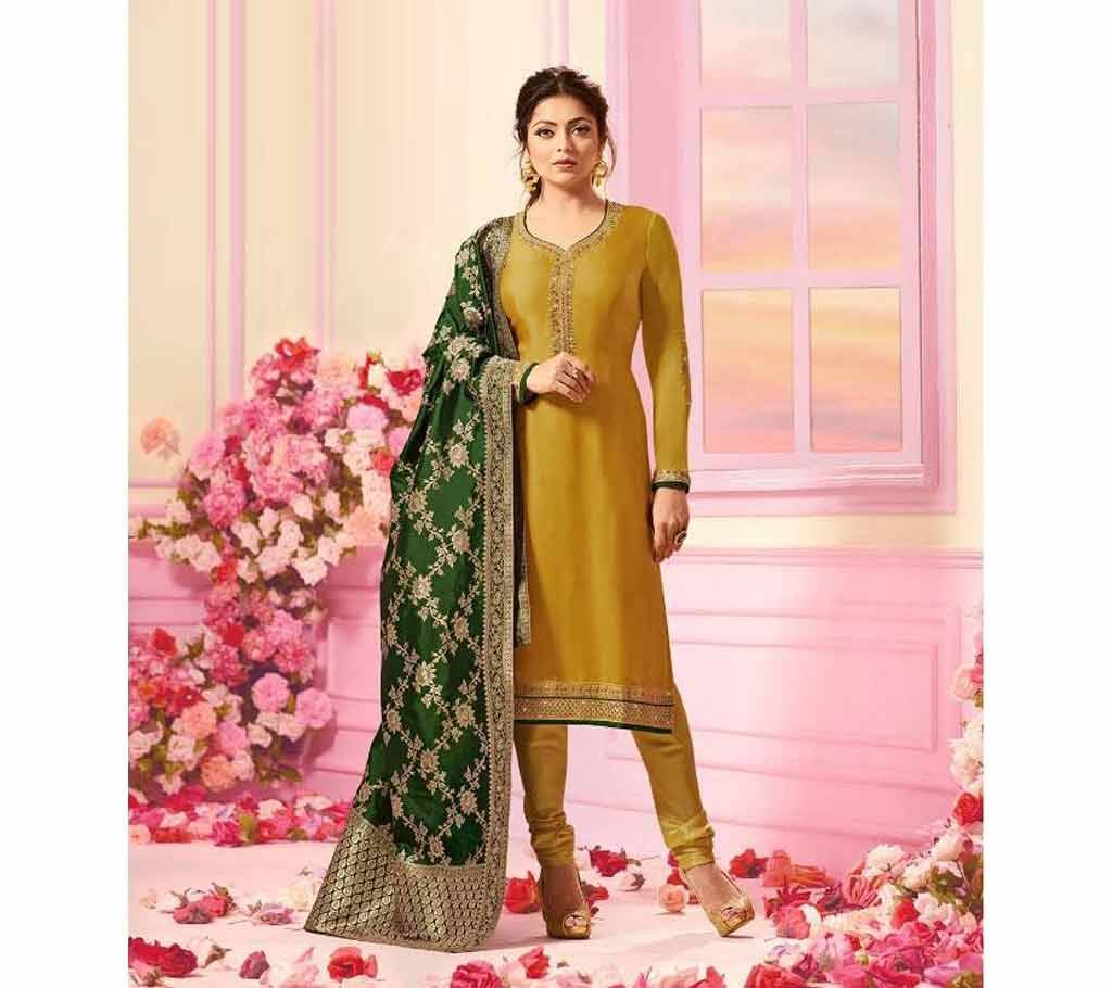 Semi Stitched Exclusive georgette with banaras dupatta salwar kameez