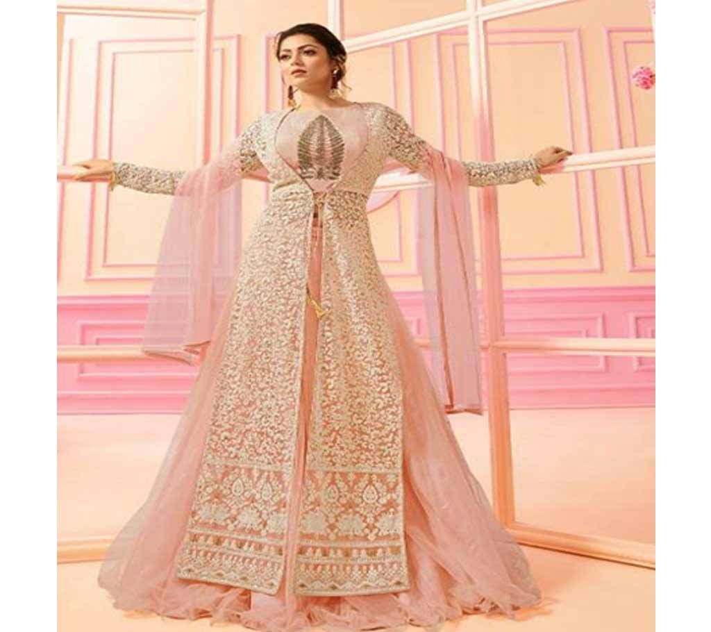 Ivory un-stitched georgette with embroidery salwar suit copy 