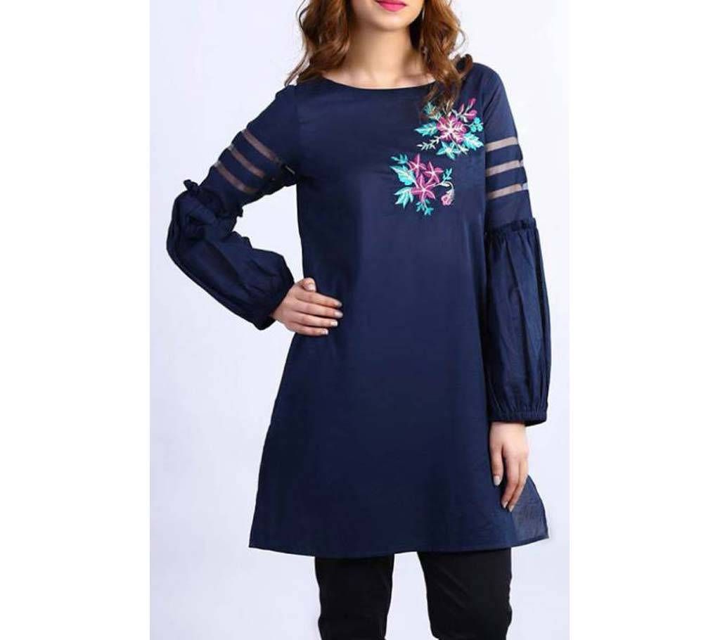 Stitched Embroidery Linen Kurti 